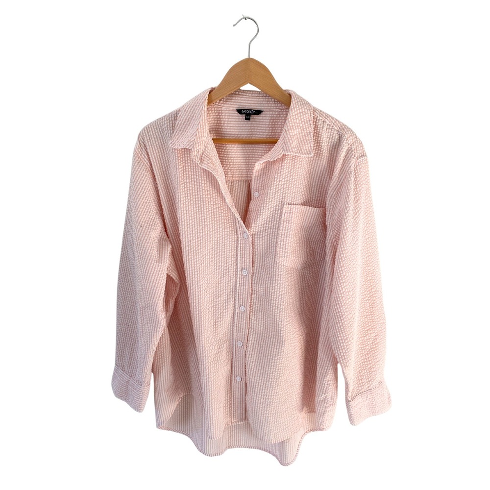 Pink George Women's Button Down Striped Shirt – Size Large